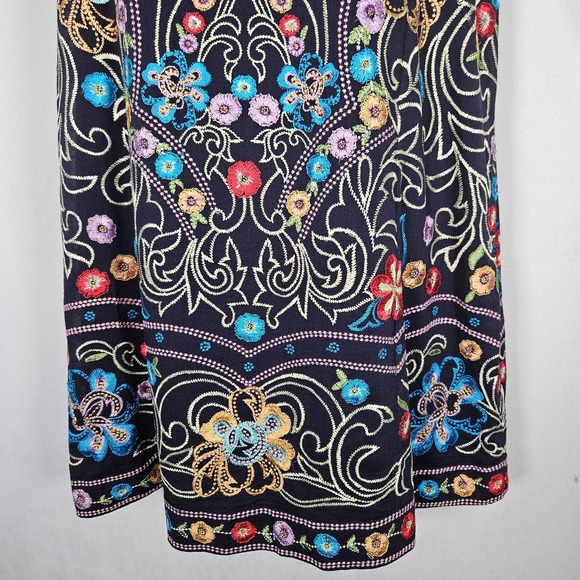 Maeve Anthropologie Shift Dress 8 Kira Floral Embroidered Sleeveless Tunic Lined - Picture 10 of 15